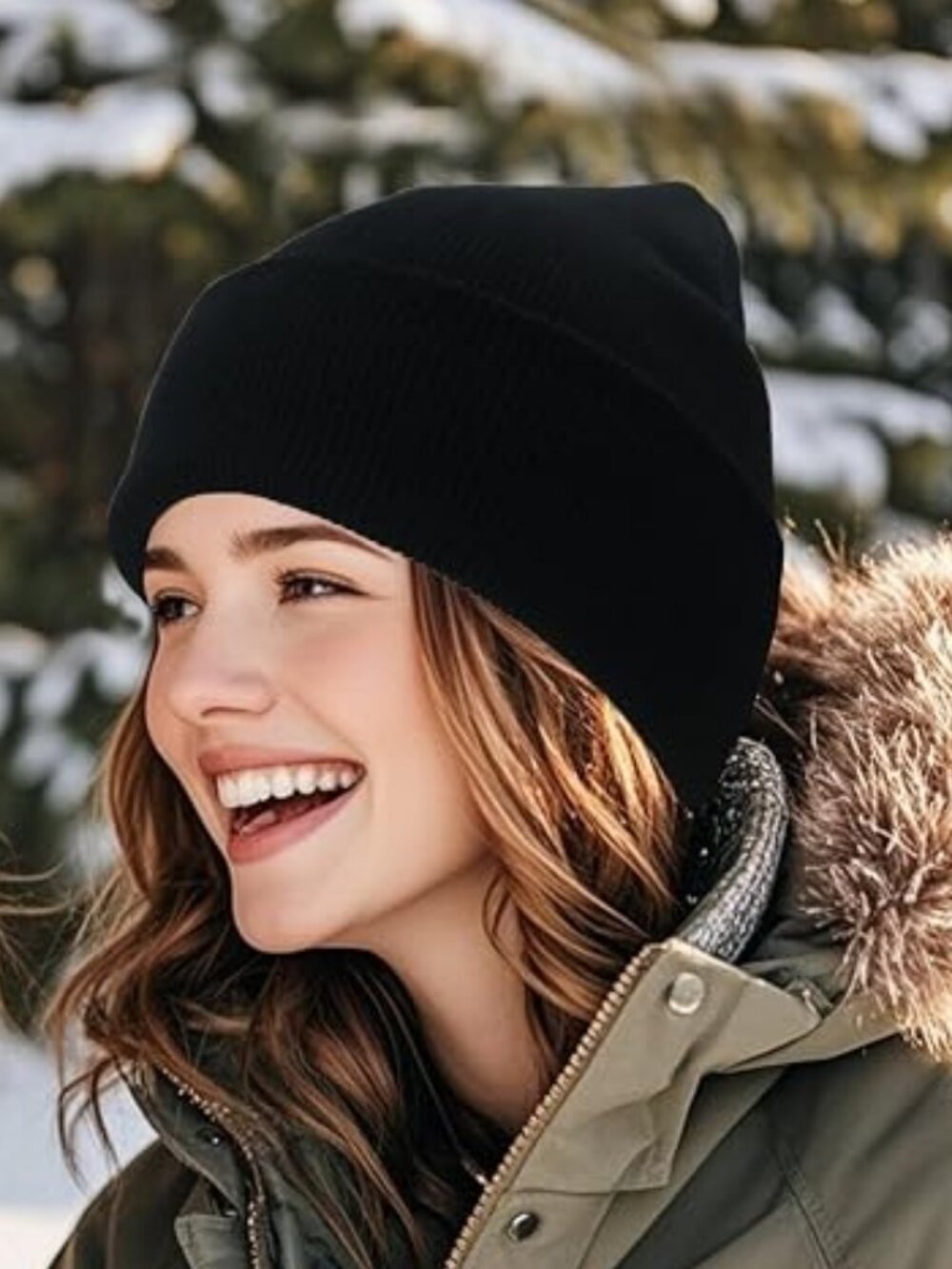 NPQQUAN Satin Lined Beanie for Women Silk Lined Beanies Winter Warm Hats